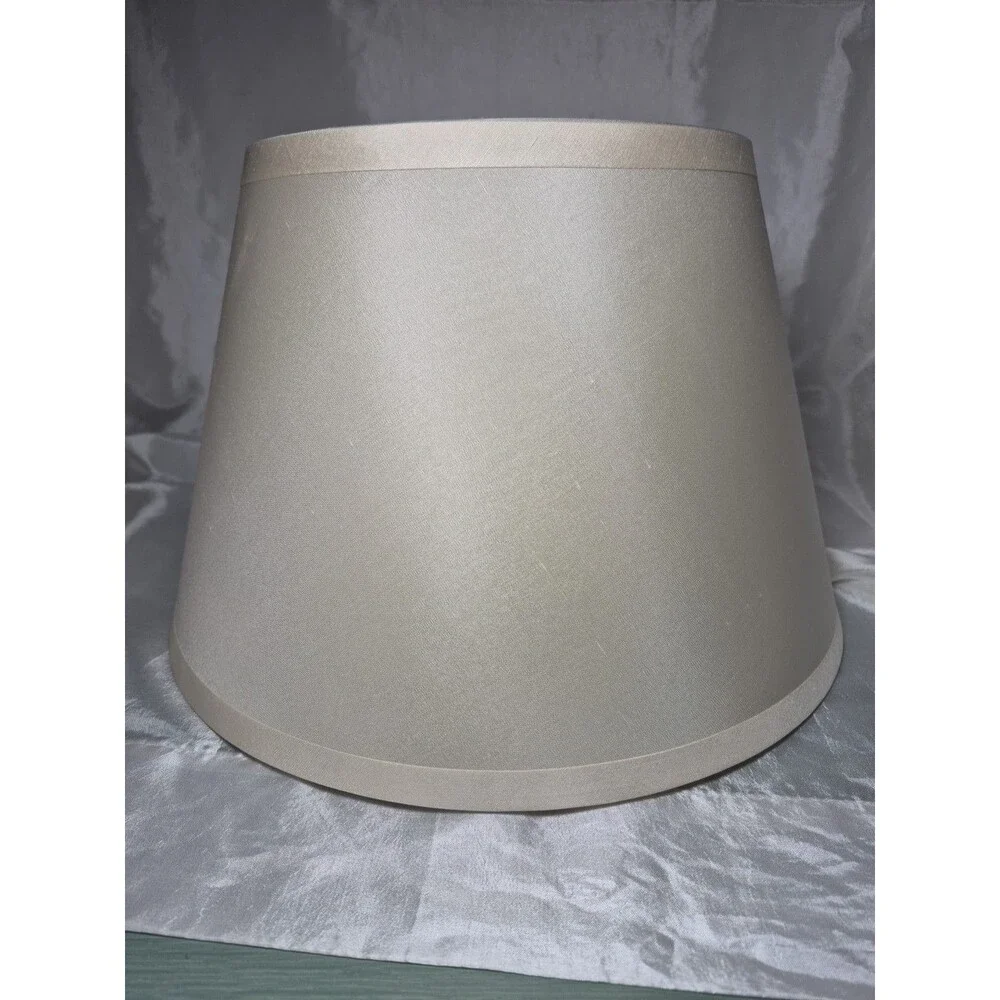 Vintage Restoration Hardware Ivory Silk Drum Roll With Slant Shade 8 1/2